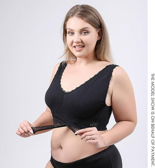 (Pack Of 2) 🔥last day 30% off - comfy corset bra front cross side buckle lace bra